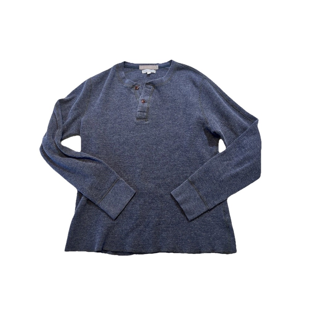 J. Crew x Wallace‎ & Barnes Men's Waffle Henley in Blue - Size L